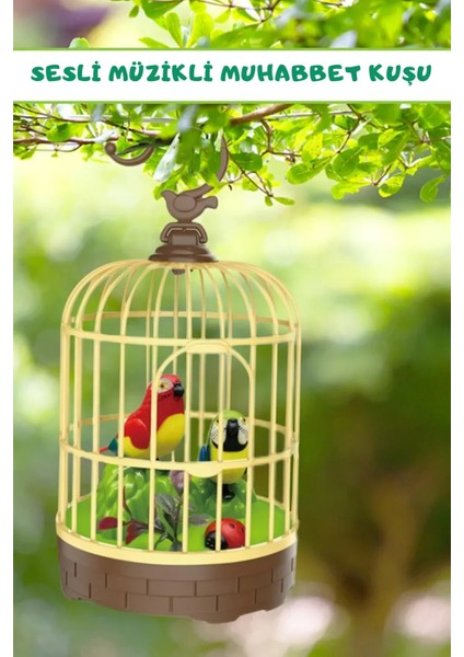 Ses Kontrollü Hareketli Oyuncak Kafeste Kuş – 20 cm Canlı Renkli, Gerçekçi Ses ve Görünüm fırsatları