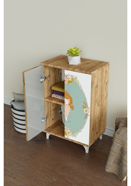 Adorable 2 Raflı Çocuk Odası Dolabı Çok Amaçlı Baskılı Oyuncak Dolabı fiyatları