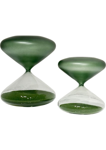 Yeşil & Şeffaf 2'li Kum Saati Seti