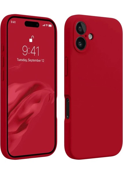 Apple iPhone 16 Uyumlu Silikon First Kapak Kırmızı
