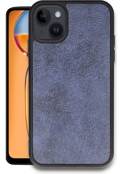 Apple iPhone 13 Uyumlu Premium Suni Deri Aras Kapak Lacivert