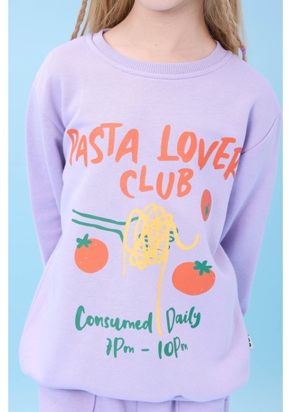 Kız Çocuk Pasta Baskılı Mevsimlik Alt Üst Takım Lila fırsatları