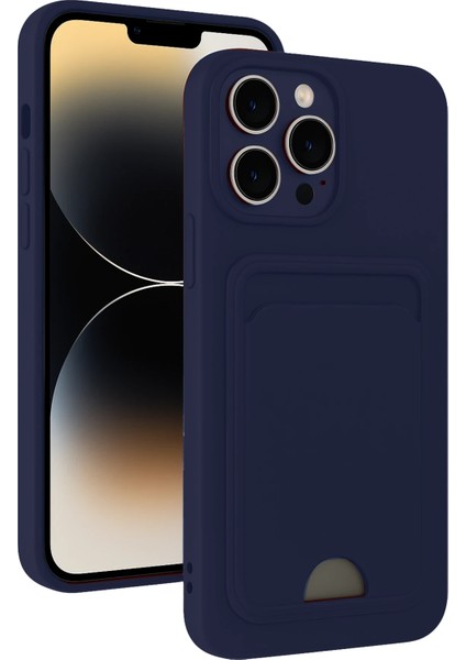Apple iPhone 13 Pro Uyumlu Kartlıklı Kelvin Kapak Lacivert