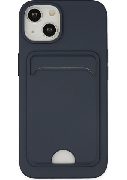 Apple iPhone 14 Plus Uyumlu Kartlıklı Kelvin Kapak Lacivert