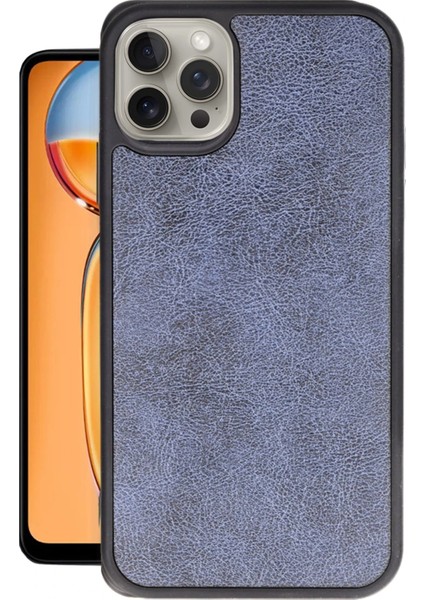 Apple iPhone 14 Pro Max Uyumlu Premium Suni Deri Aras Kapak Lacivert