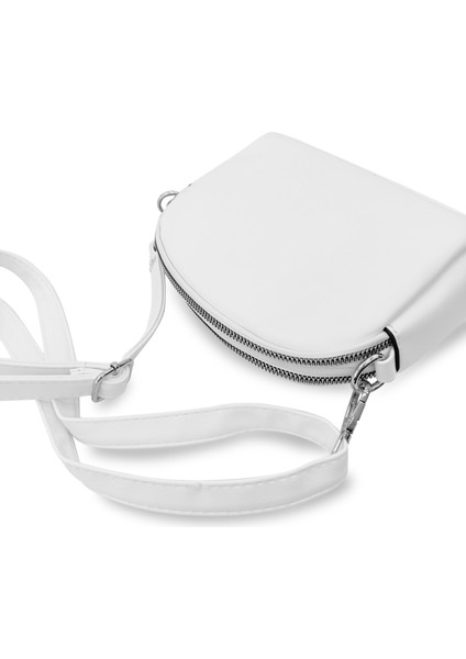 3 Bölmeli Çapraz Kullanıma Uygun Kadın Omuz Çantası Beyaz fiyatları
