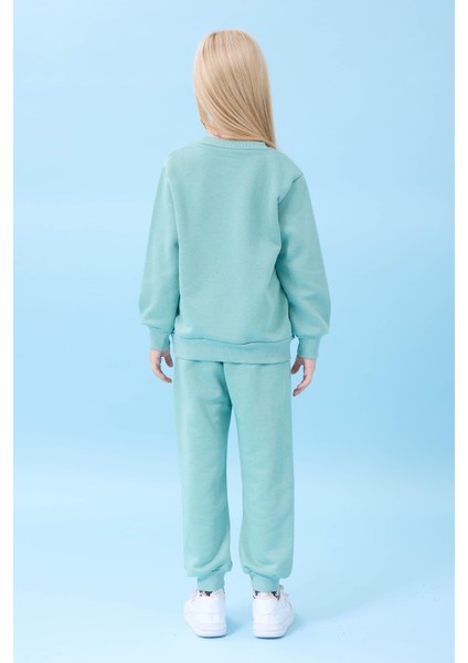 Kız Çocuk Pasta Baskılı Mevsimlik Alt Üst Takım Çağla modelleri