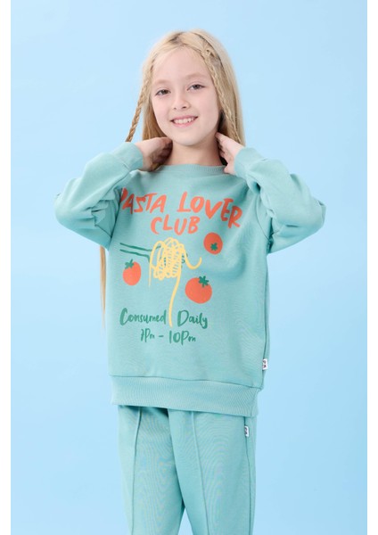 Kız Çocuk Pasta Baskılı Mevsimlik Alt Üst Takım Çağla indirimleri