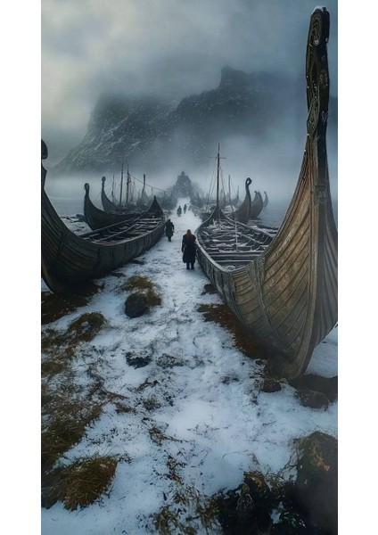 Vikinglerin Gelişi V1 Ev Duvar Salon Güzellik Salonu Ofis Dükkan Dekarasyon Kanvas Tablo fiyatları