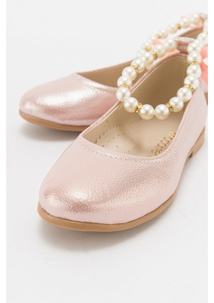 Kaydırmaz Incili Çocuk Ayakkabı 21-25 Pudra Vko modelleri