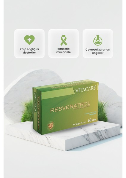 Resveratrol – 60 Tablet | Yüksek Doz Antioksidan, Kalp ve Hücre Sağlığı Desteği fiyatları