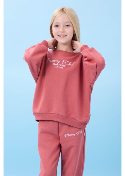 Kız Çocuk Dreamy Nakışlı Bisiklet Yaka Mevsimlik Alt Üst Takım Kiremit fiyatları