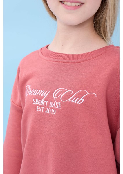 Kız Çocuk Dreamy Nakışlı Bisiklet Yaka Mevsimlik Alt Üst Takım Kiremit indirimleri