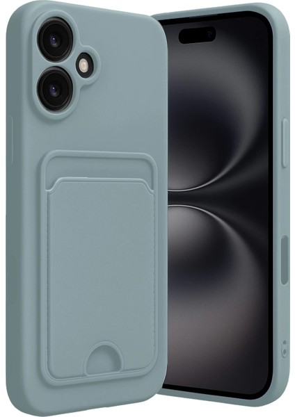 Apple iPhone 16 Uyumlu Kartlıklı Kelvin Kapak Açık Yeşil