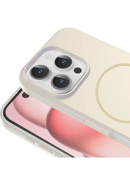 Apple iPhone 14 Pro Max Uyumlu Magsafe Özellikli Içi Kadife Silikon Aqua Kapak Taş modelleri