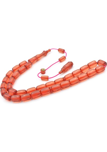 Hikmet Al Said Imzalı Kapsül Kesim Pembe Blok Zar Kehribar Tesbih modelleri