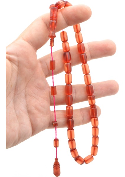 Hikmet Al Said Imzalı Kapsül Kesim Pembe Blok Zar Kehribar Tesbih fırsatları