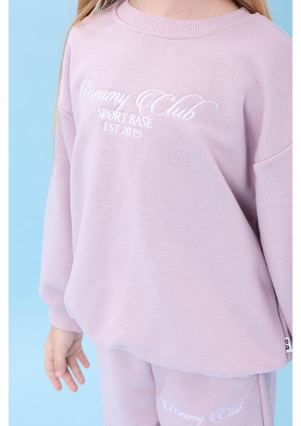 Kız Çocuk Dreamy Nakışlı Bisiklet Yaka Mevsimlik Alt Üst Takım Açık Gül Rengi fiyatları