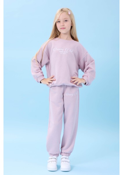 Kız Çocuk Dreamy Nakışlı Bisiklet Yaka Mevsimlik Alt Üst Takım Açık Gül Rengi indirimleri