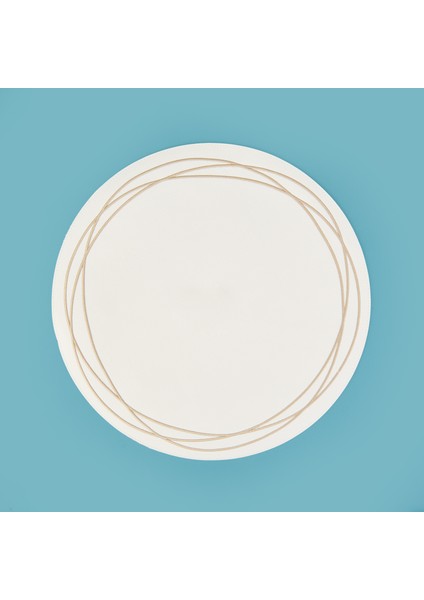 Kitchen Yuvarlak Deri Supla - Beyaz / Krem - 38 cm