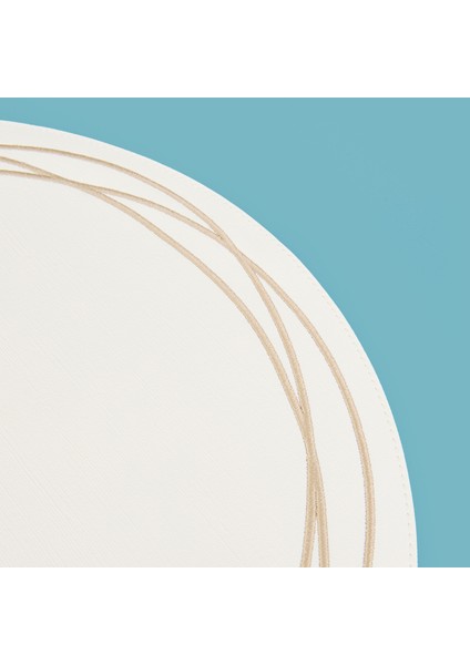 Kitchen Yuvarlak Deri Supla - Beyaz / Krem - 38 cm fırsatları