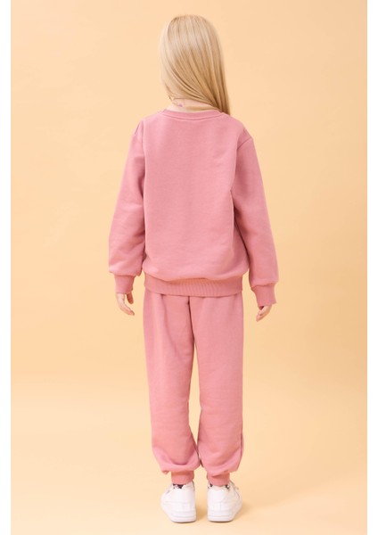 Kız Çocuk Basic Kalp Aplike Mevsimlik Alt Üst Takım Gülkurusu fırsatları