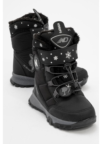 Çocuk Bağcıklı Kar Botu Siyah