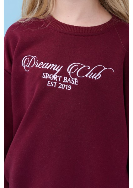 Kız Çocuk Dreamy Nakışlı Bisiklet Yaka Mevsimlik Alt Üst Takım Bordo fırsatları