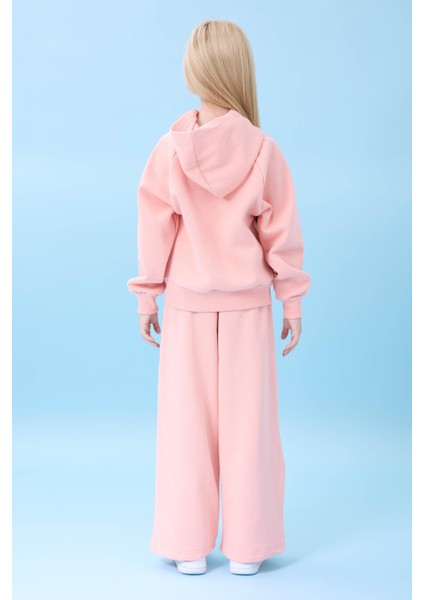 Kız Çocuk Kapüşonlu Içi Polarlı Kedi Nakışlı Şardonlu Kışlık Takım Yavruağzı fırsatları