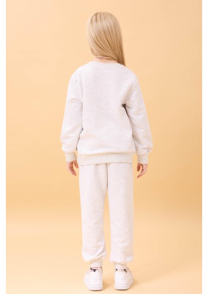 Kız Çocuk Basic Kalp Aplike Mevsimlik Alt Üst Takım Gri modelleri