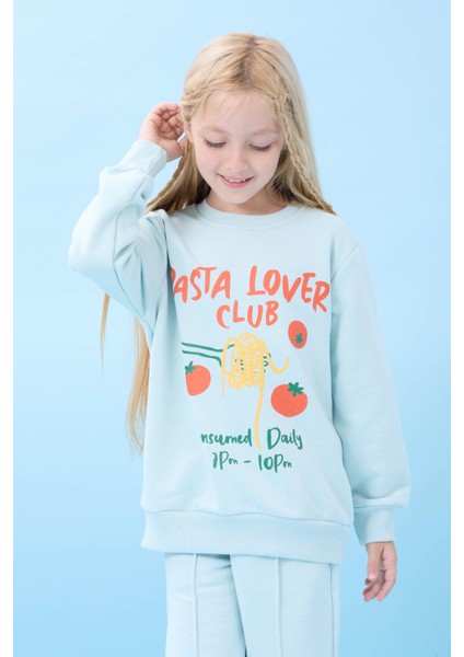 Kız Çocuk Pasta Baskılı Mevsimlik Alt Üst Takım Su Yeşili indirimleri