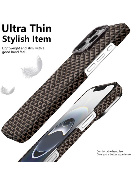 Apple iPhone 16 Pro Max Uyumlu Magsafe Özellikli Karbon Görünümlü Flix Kapak Kahverengi fiyatları