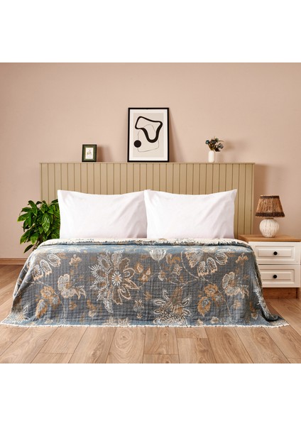 Soft Mavera Çift Kişilik Yatak Örtüsü - Mavi - 230X240 cm