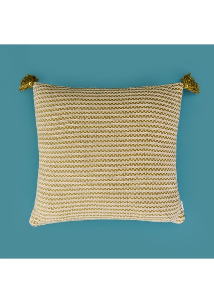 Soft Shiny Kırlent - Bej / Yeşil - 45X45 cm