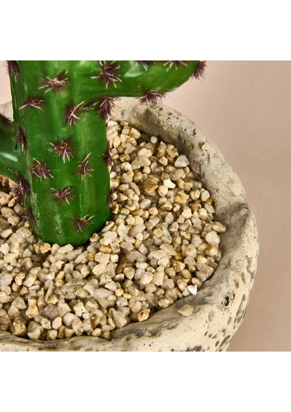 Kaktüs Saksılı Yapay Çiçek - Gri / Yeşil - 27 cm modelleri