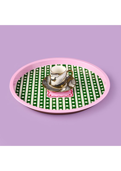 Cherry Desenli Yuvarlak Tepsi - Renkli - 35X35 cm fiyatları