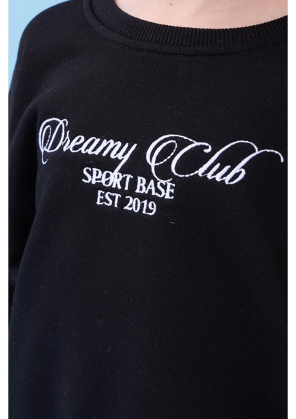 Kız Çocuk Dreamy Nakışlı Bisiklet Yaka Mevsimlik Alt Üst Takım Siyah fırsatları