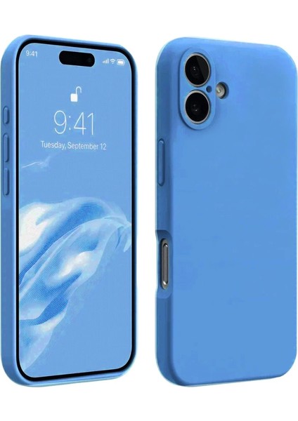 Apple iPhone 16 Plus Uyumlu Silikon First Kapak Mavi