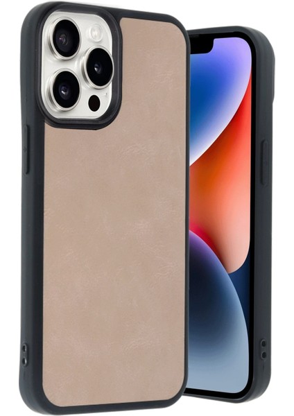 Apple iPhone 14 Pro Max Uyumlu Premium Suni Deri Aras Kapak Pudra modelleri