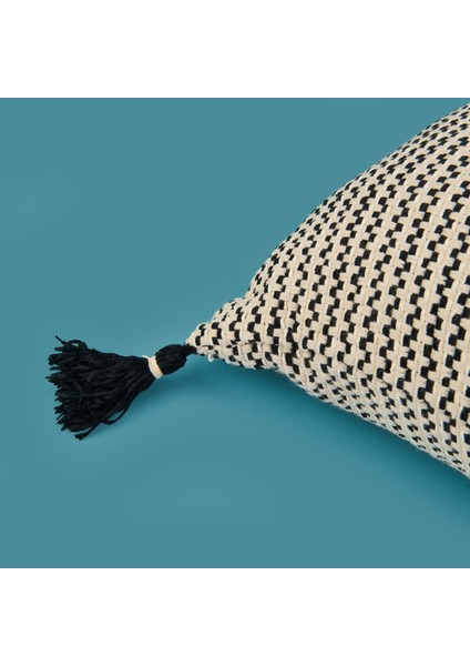 Soft Shiny Kırlent - Bej / Siyah - 45X45 cm modelleri