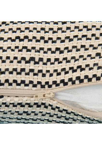 Soft Shiny Kırlent - Bej / Siyah - 45X45 cm fırsatları