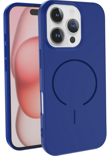 Apple iPhone 16 Pro Max Uyumlu Magsafe Özellikli Içi Kadife Silikon Aqua Kapak Lacivert fiyatları