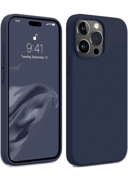 Apple iPhone 15 Pro Uyumlu Silikon First Kapak Lacivert