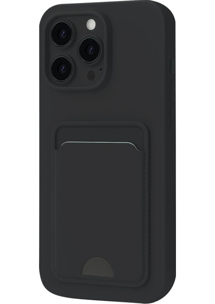 Apple iPhone 16 Pro Uyumlu Kartlıklı Kelvin Kapak Siyah