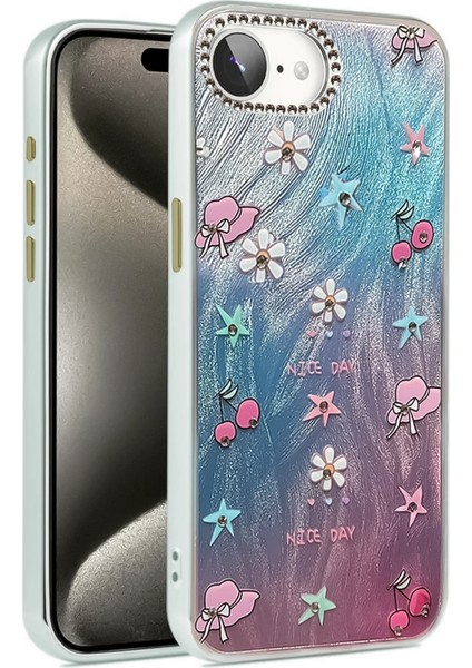 Apple iPhone 16E Uyumlu Aynalı Desenli Blade Kapak No:4