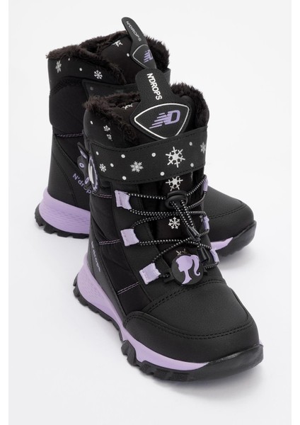 Çocuk Bağlı Cırtlı Bot 30-35 SİYAH LİLA