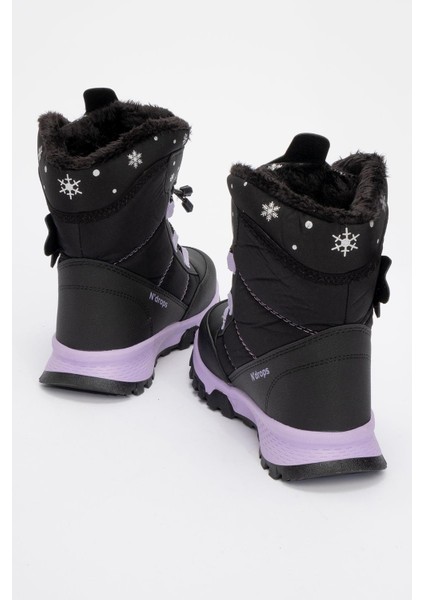 Çocuk Bağlı Cırtlı Bot 30-35 SİYAH LİLA fırsatları