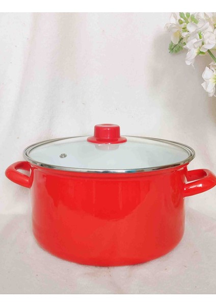 Turuncu Emaye Derin Tencere 3,4 Litre 22 cm Çap Süt Yoğurt Çorba Reçel Tenceresi