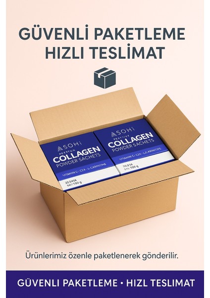 Premium Collagen | Tip 1&3 Hidrolize Kolajen + C Vitamini & L-Carnitine | 20 Saşe