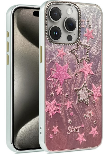 Apple iPhone 15 Pro Max Uyumlu Aynalı Desenli Blade Kapak No:7